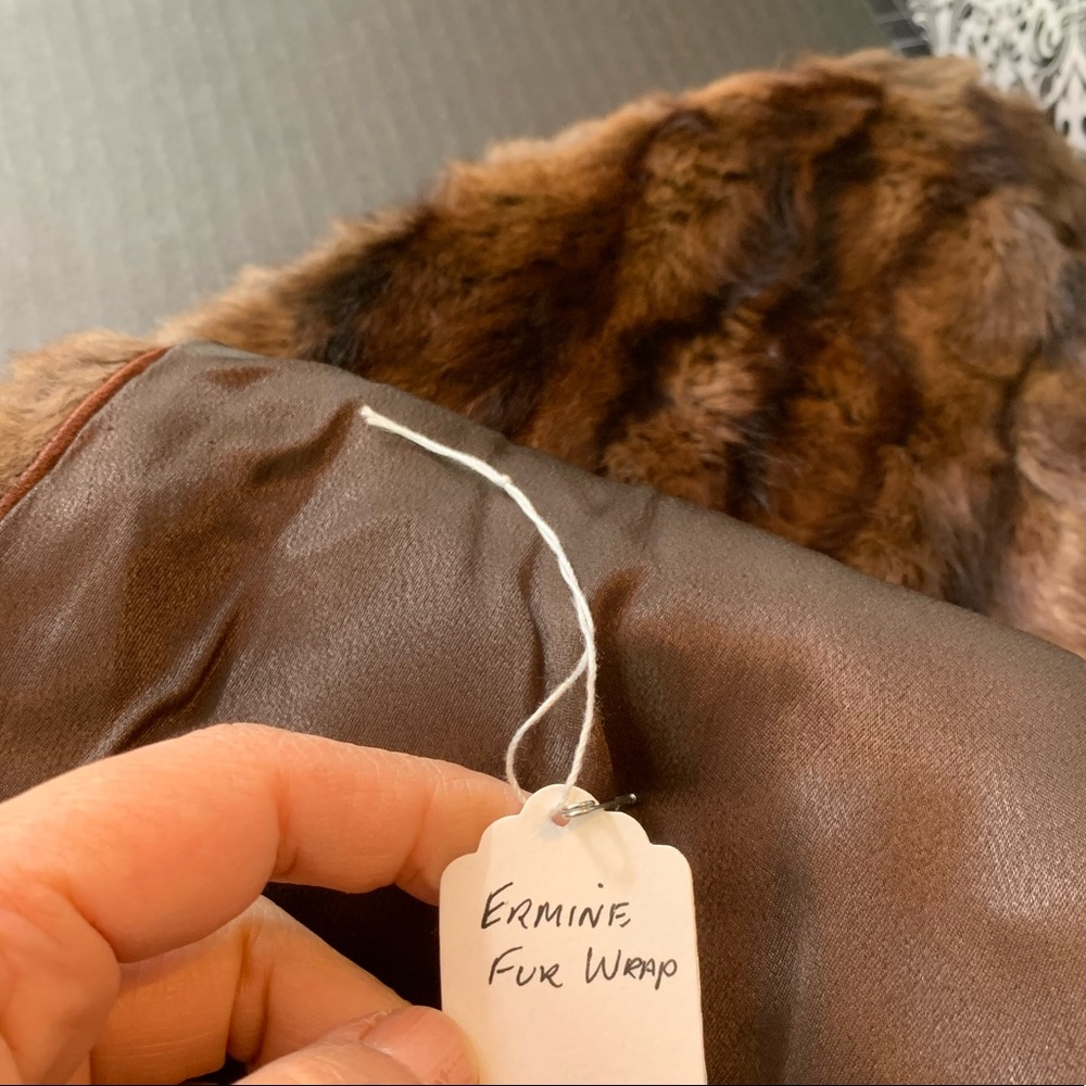 Vintage Genuine Real Ermine Fur Stole Wrap - Picture 6 of 6